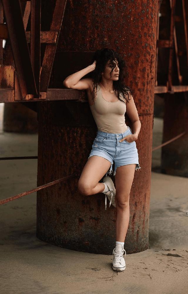 Sobhita Dhulipala looks fabulous in shorts as she shares her latest photoshoot images. The actress dons a beige tank top, paired with stylish denim shorts