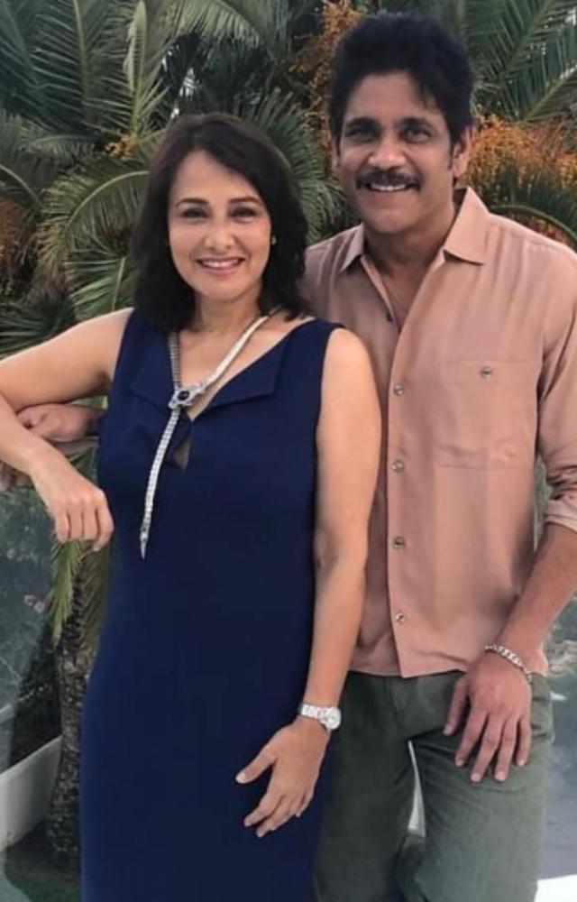 Nagarjuna fell for Amala during the filming of Siva (1990). They married in 1992 and remain one of Telugu cinema’s most admired couples.