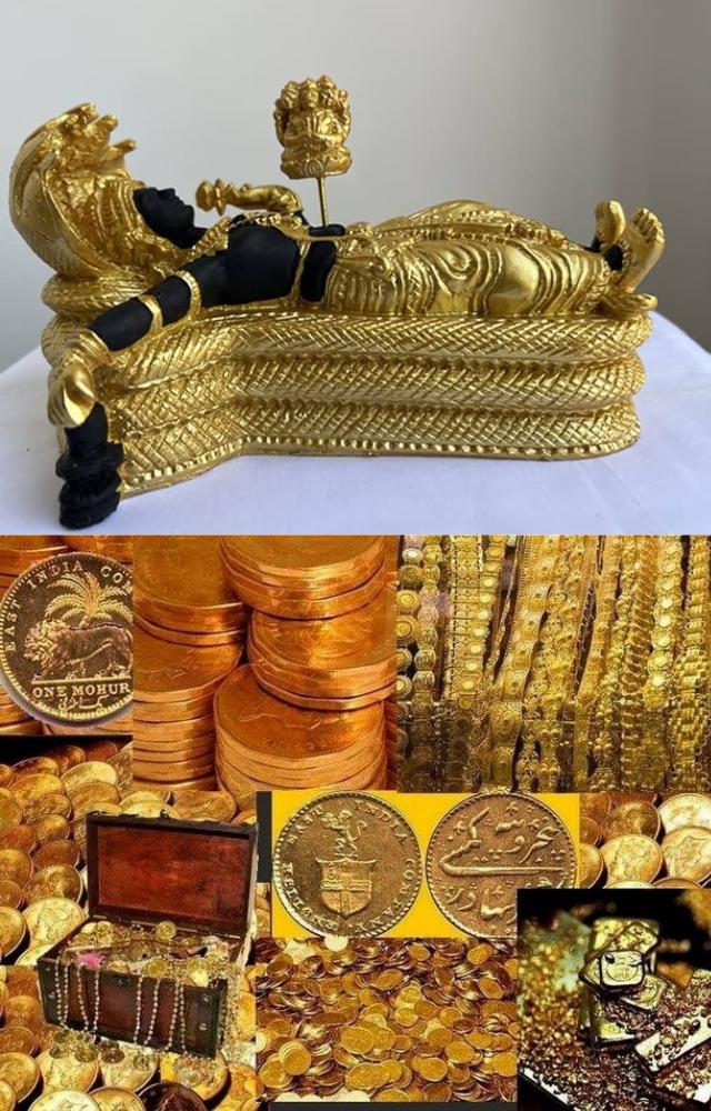 Around 107 grams of gold, meant for gold plating the sanctum sanctorum door, has gone missing from the Padmanabhaswamy Temple.