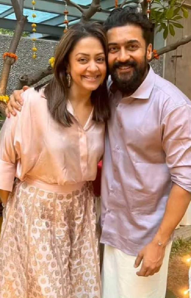  Some of the most endearing pictures of Jyothika and Surya together include their moments with their children, displaying their warmth and devotion as parents.