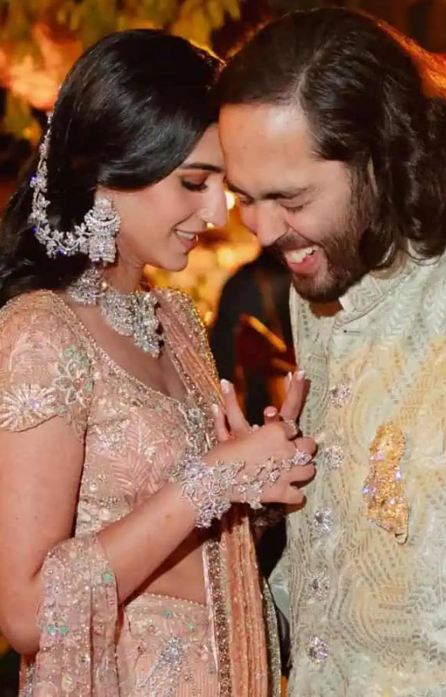 After their wedding ceremony, Anant Ambani and Radhika Merchant joyously danced together, their happiness palpable through every move they made.