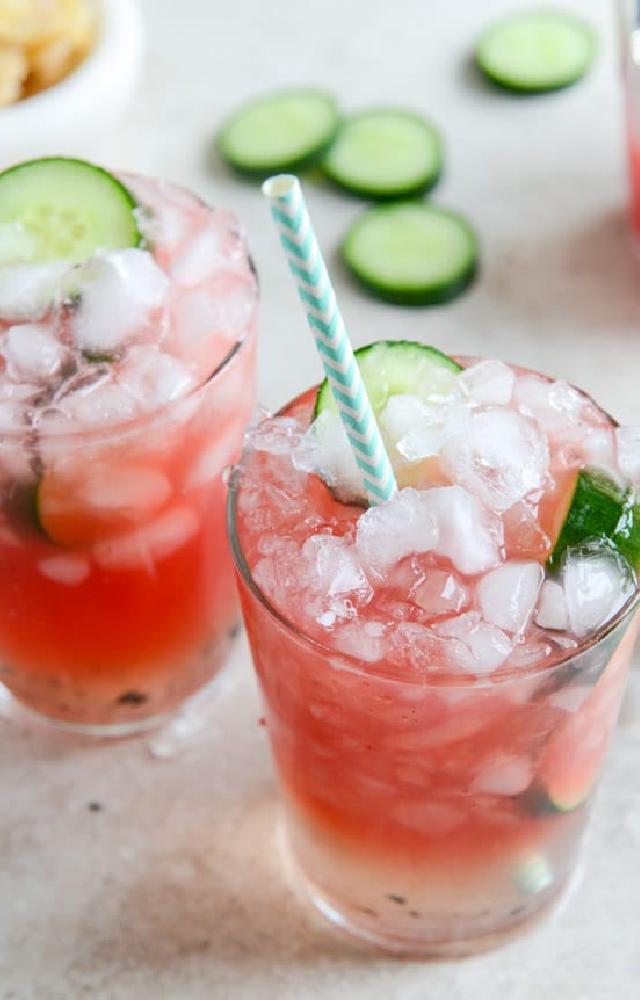Watermelon is a very hydrating fruit. Make this cooler by crushing the watermelon with some lime and mint. Instead of soda, try it with sparkling water.