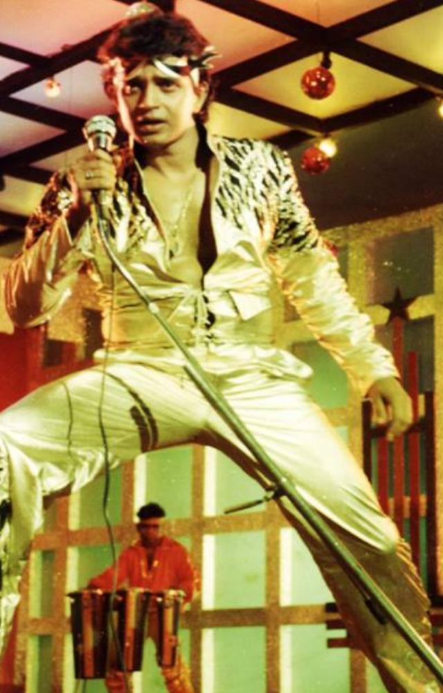 Mithun`s flamboyant outfits like sequined jackets and bell-bottom pants, became a fashion sensation, epitomizing the disco era in India.