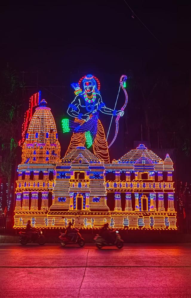 Mumbai dazzles with vibrant lights and decorations, celebrating the illumination of Lord Rama and setting a lively, festive atmosphere