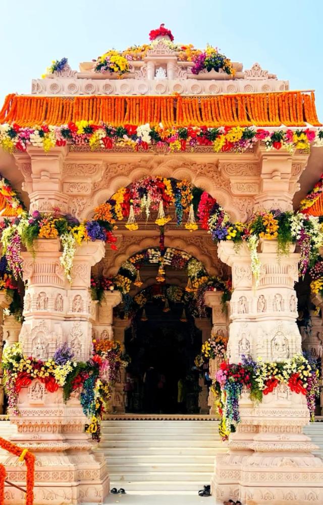 Ayodhya the birthplace of Lord Ram is located in the northern Indian state of Uttar Pradesh.The Mandir has a length (east-west) of 380 feet, a width of 250 feet