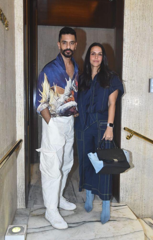 Neha Dhupia and Angad Bedi at Manish Malhotra`s House