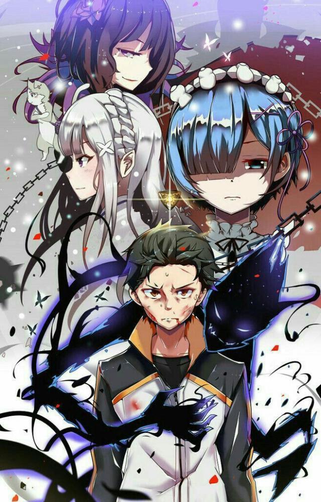 Subaru dies, revives, and suffers again in a brutal fantasy world. Dark, emotional, and gripping.
