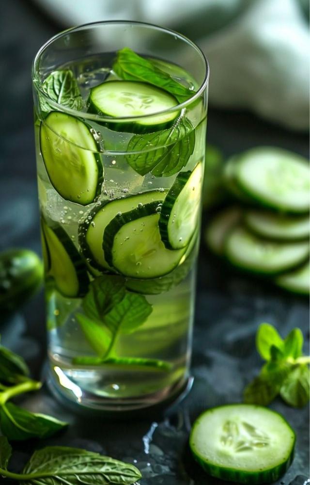 Just slice cucumbers and drop them in your water bottle. Add mint or lemon for an extra detox boost!
