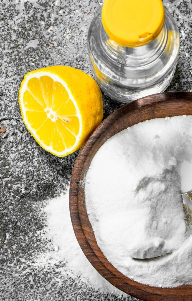 Mix lemon juice with baking soda to scrub surfaces clean—great for stains and smells. Natural, effective, and smells amazing.
