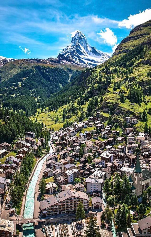 Nestled at the base of the Matterhorn, Zermatt bans combustion engines. Electric taxis and breathtaking views await.