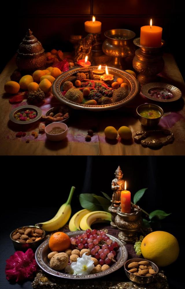 Prepare sweets, fruits, and betel leaves as offerings during the pooja to invite prosperity and blessings.