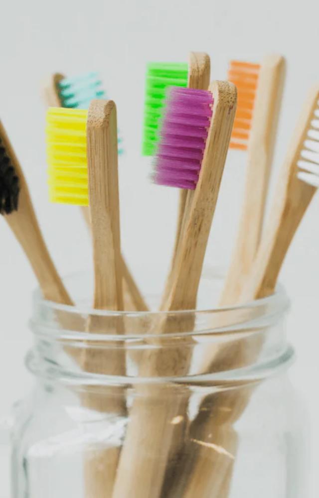 Old toothbrushes are great for cleaning grout, keyboards, and jewelry. Just sanitize and scrub away!