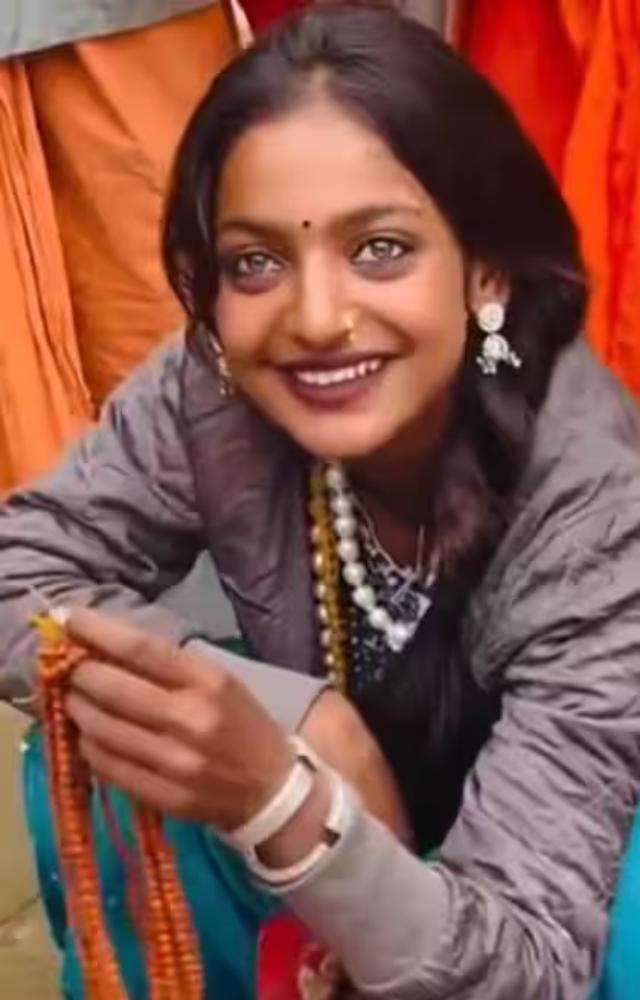 Monalisa, a garland seller from Indore, has become a viral sensation for her charm and vibrant personality at Mahakumbh.