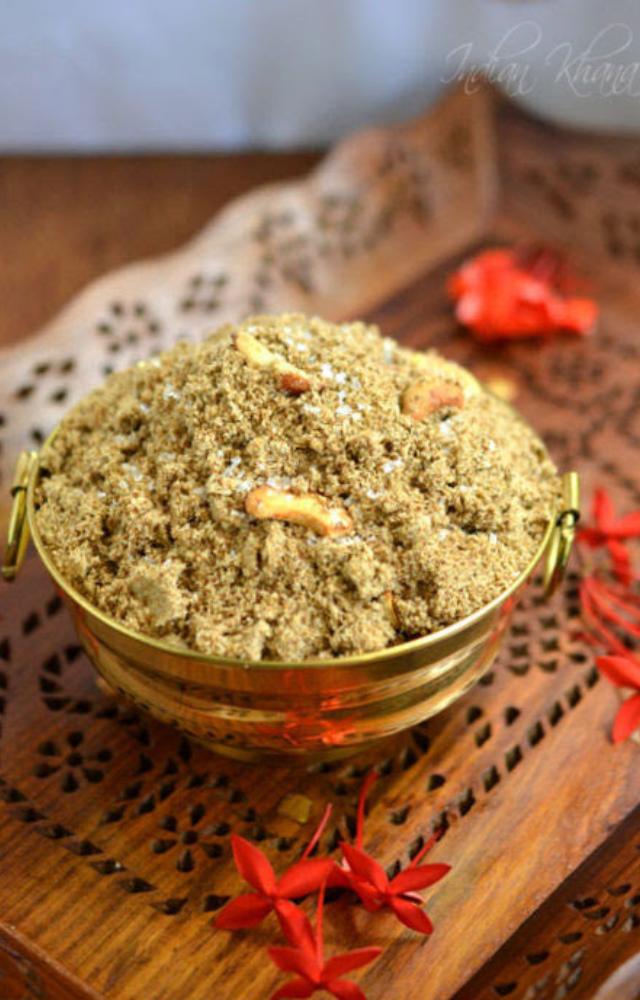 A healthy and nutty sweet made from coriander seeds, perfect for a nutritious treat.