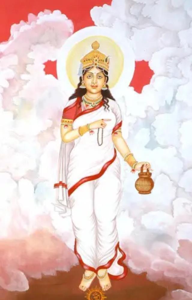 Worshipped on day two, Brahmacharini embodies wisdom and spiritual discipline.