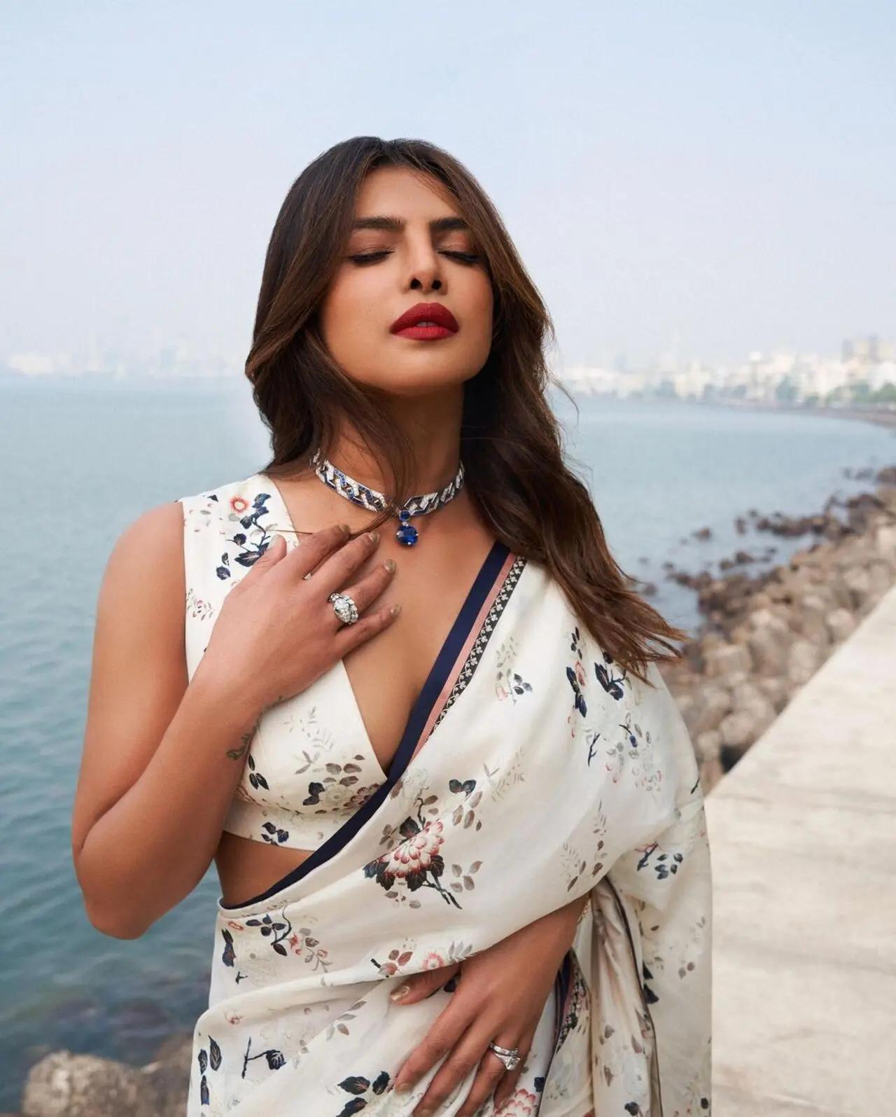 Priyanka Chopra Jonas, our very own `desi girl` lives up to her title everytime she wears a saree