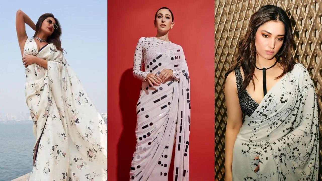 B-Town ladies bring back black-and-white saree trend this festive season