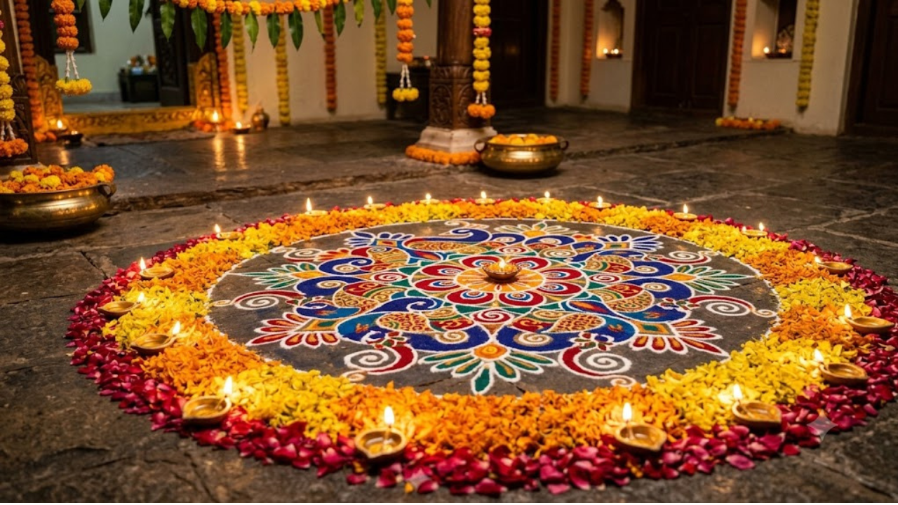 The mix of flowers + powder