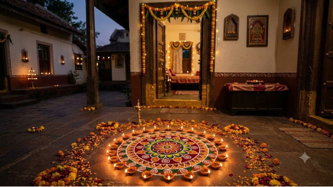 Answer to every rangoli is: "DIYA"