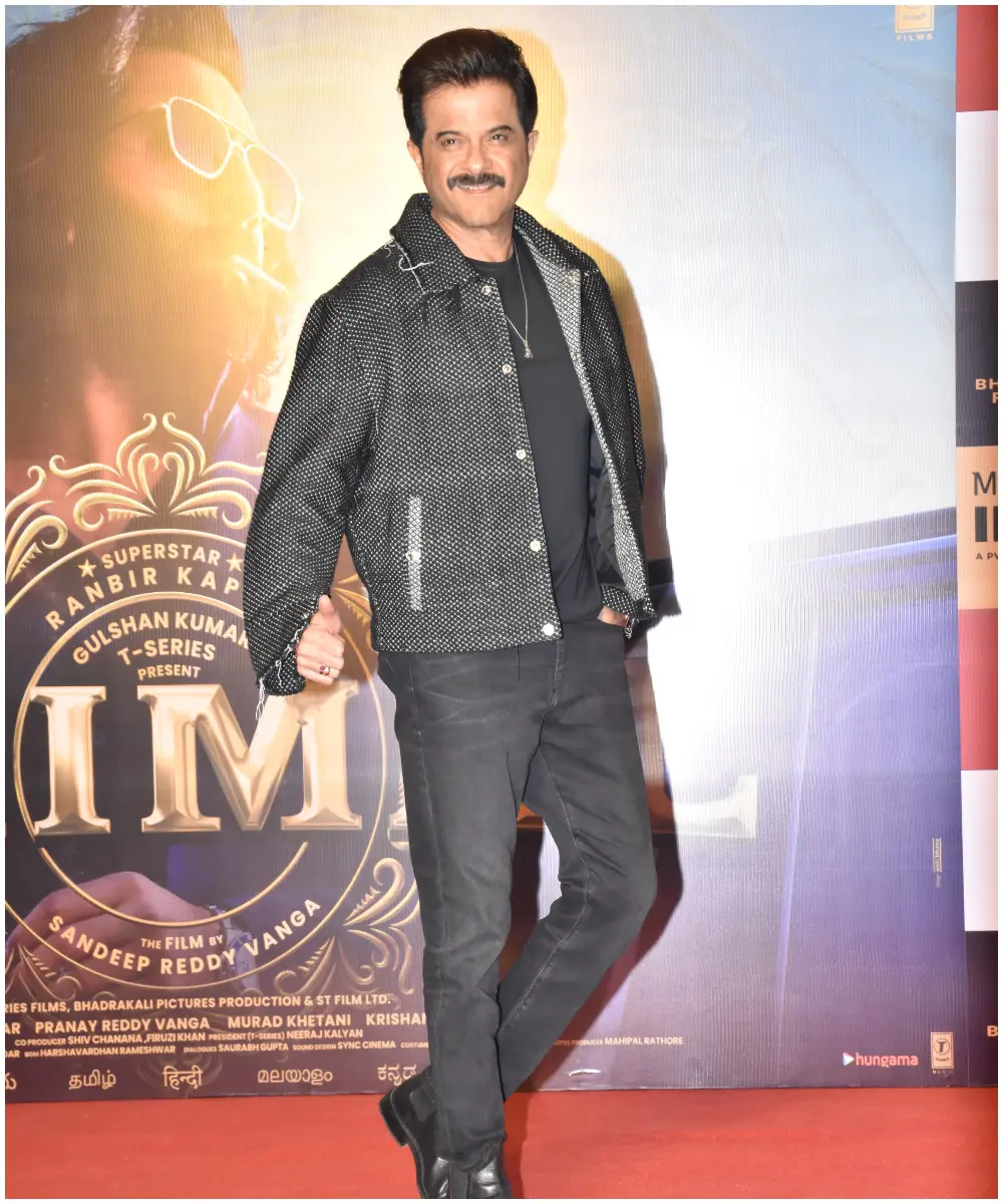 Anil Kapoor, who plays Ranbir Kapoor`s father in Animal, posed on the red carpet