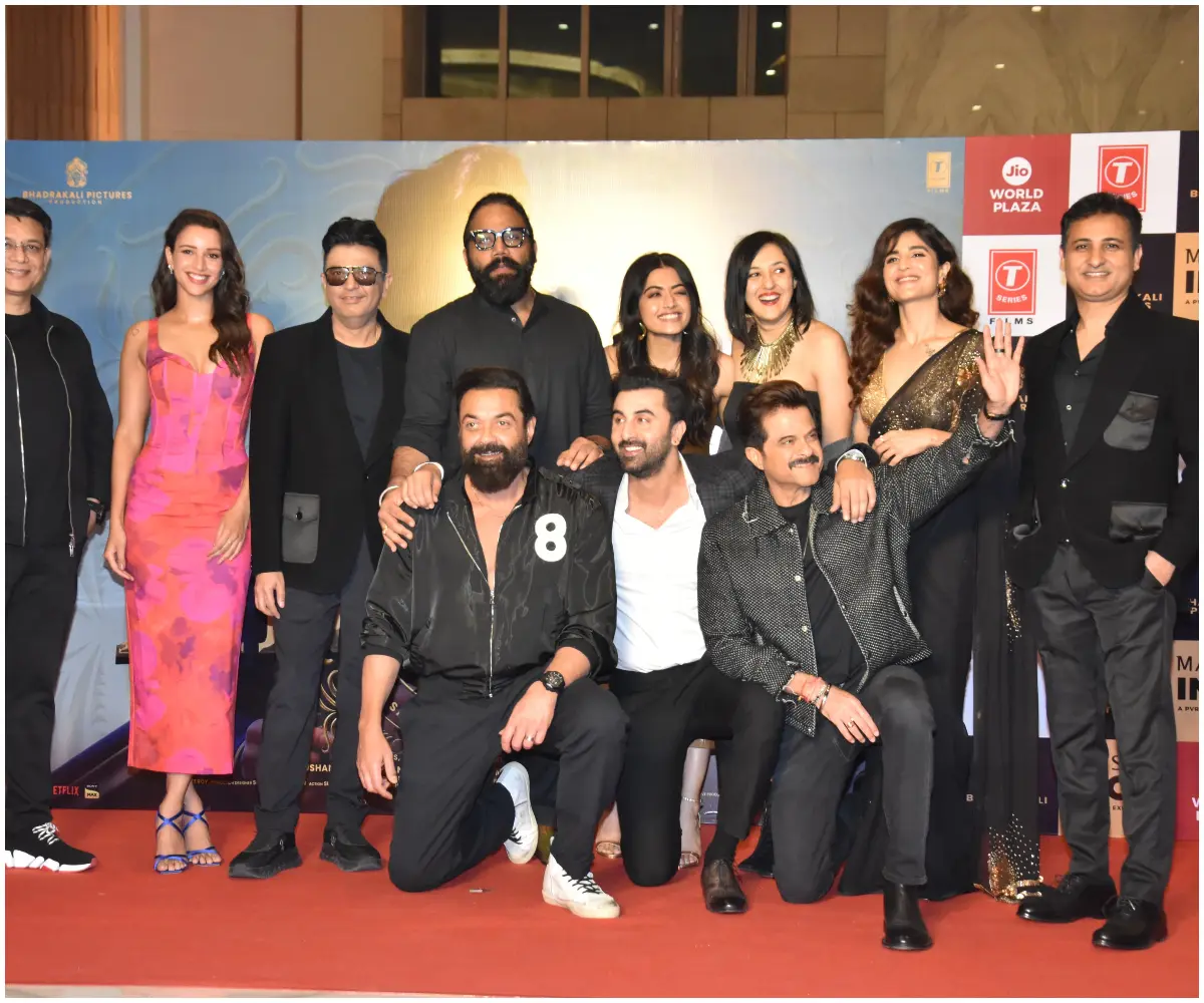 The cast and crew of Animal posed at the premiere