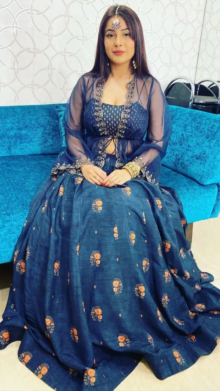 For day 3 which is dedicated to Maa Chandraghanta, blue colour is worn. This Shehnaaz Gill-inspired outfit will be comfortable yet chic