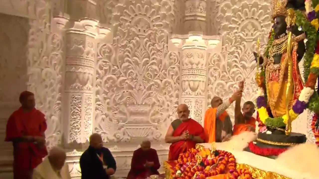 The process of Pran Pratishtha commenced on January 16, including `Prayaschit` and Karmakuti puja.