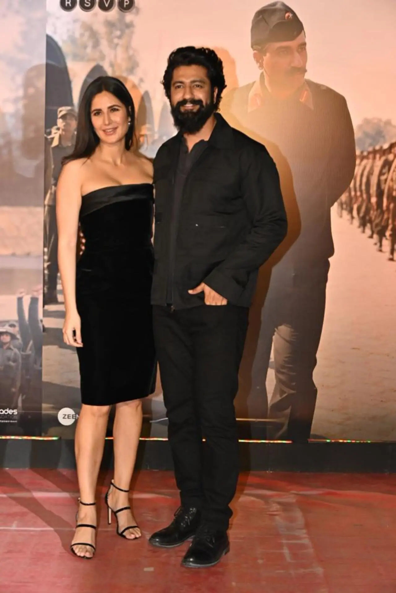 The actress looked beautiful in a black dress