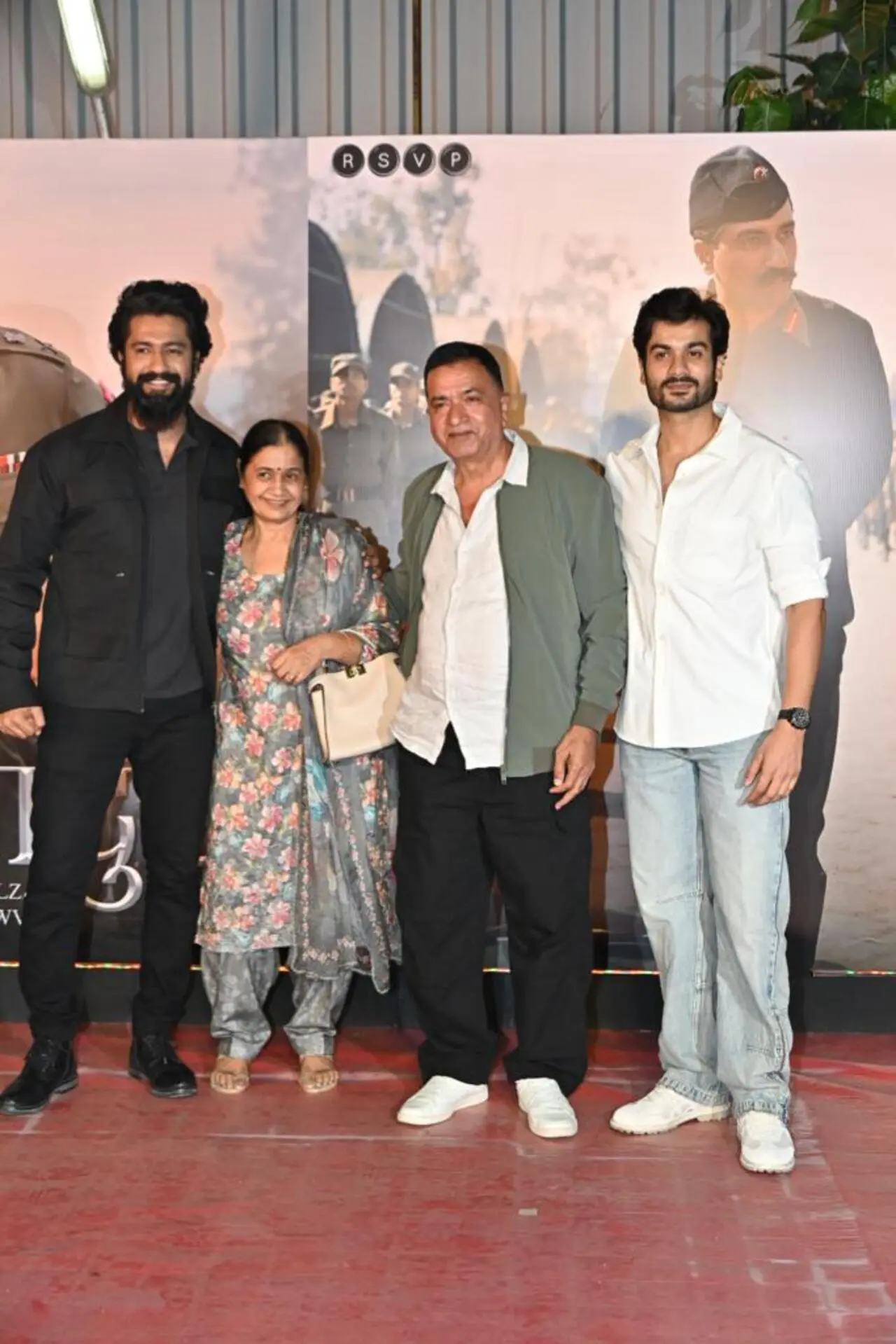 Vicky`s family- father Sham Kaushal, mother Veena Kaushal and younger brother Sunny Kaushal-were in attendance