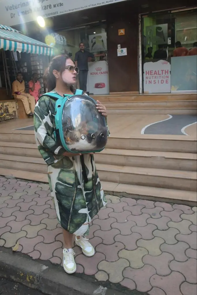 Richa Chadda looked smart in a green printed co-ord set