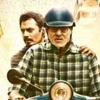 Big B, Nawazuddin ride scooter in `TE3N` poster