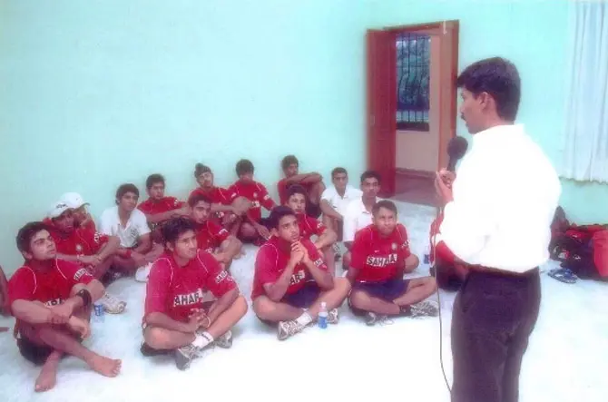 Virat Kohli received his early schooling from Vishal Bharti Public School in Delhi`s Paschim Vihar area. Viart joined the West Delhi Cricket Academy in 1998 where he began his cricket training. In picture: Virat Kohli during his early days in cricket