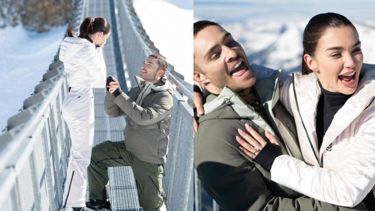 Amy Jackson And Gossip Girl Star Ed Westwick Get Engaged, See Snow-Filled Proposal Pics