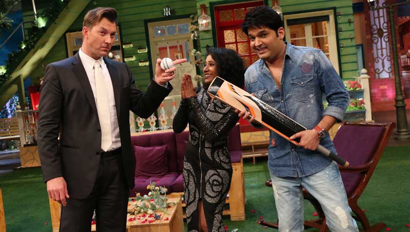 Un-Indian: Brett Lee and Tanishtha Chatterjee snapped on the sets of The Kapil Sharma Show