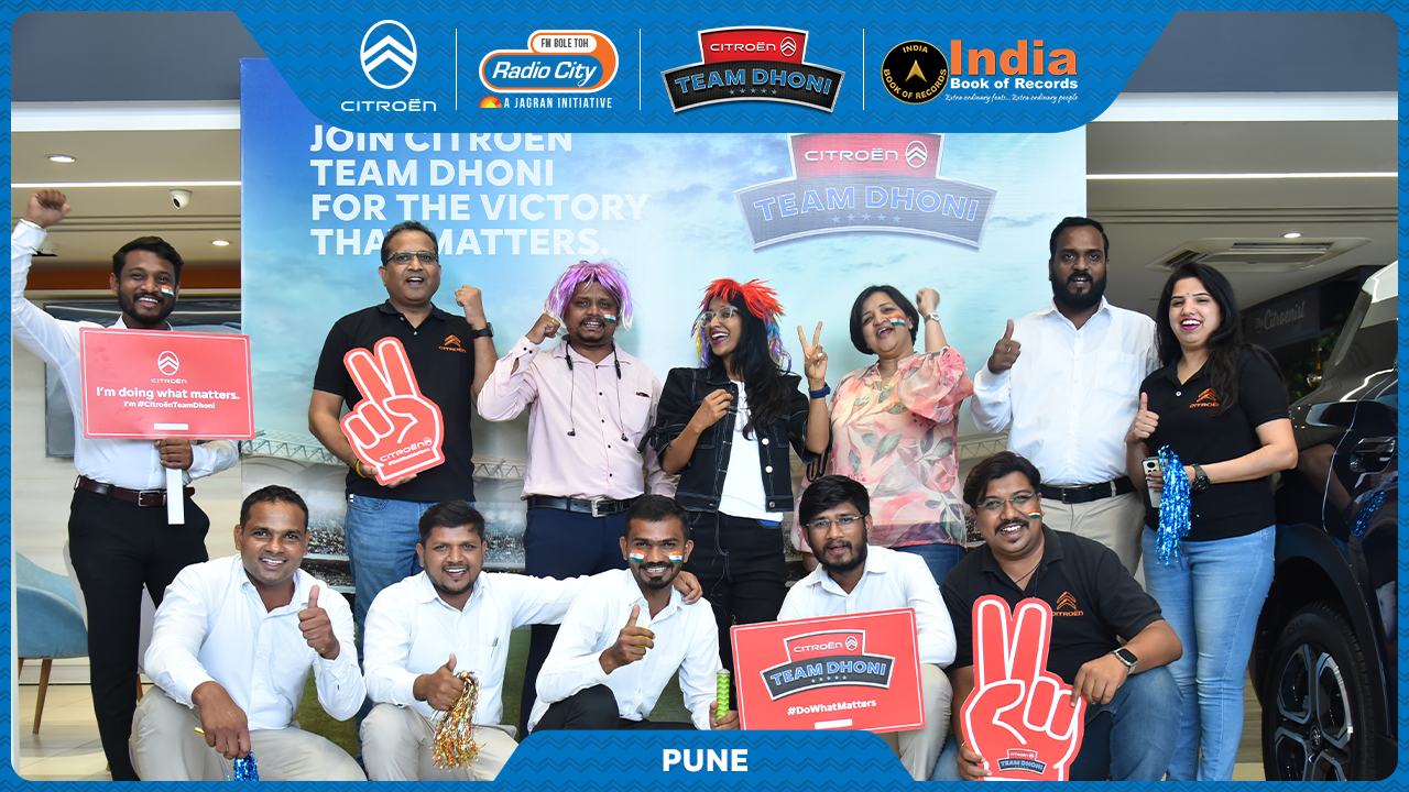 Getting the Game face on: Citroen & team Dhoni are ready to cheer!