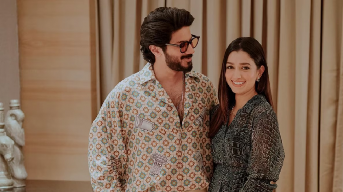 Dulquer Salmaan and Amaal Sufiya