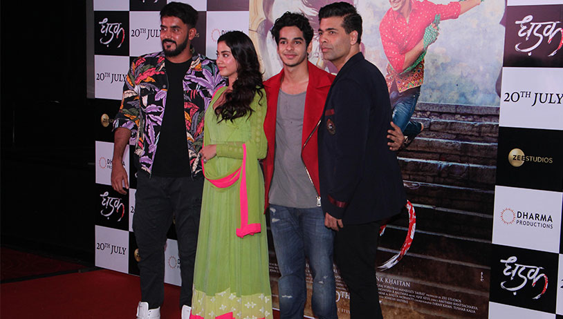 Karan Johar introduces Ishaan Khatter and Janhvi Kapoor at Dhadak Trailer Launch