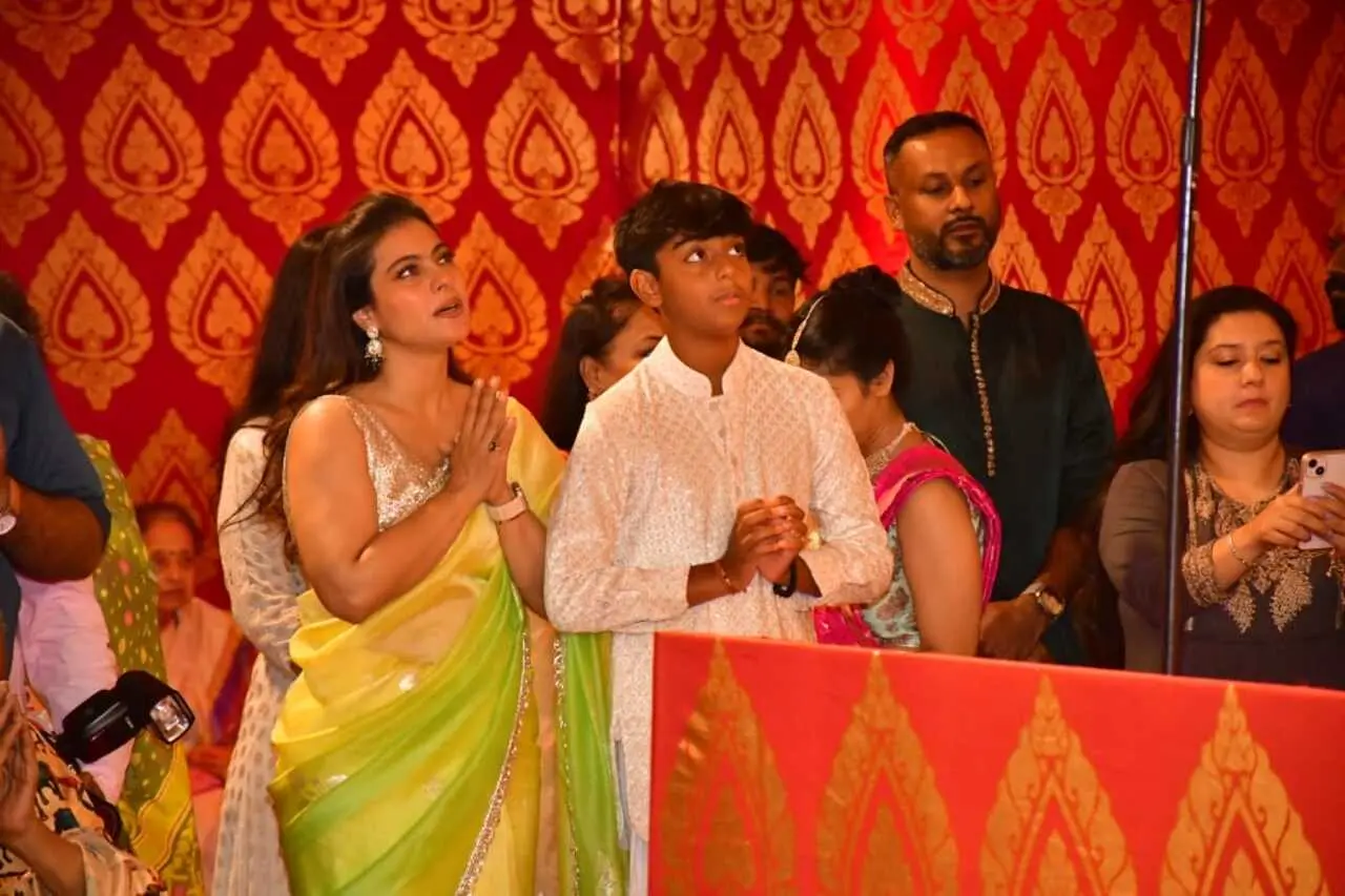 Kajol and Yug offered prayers at the Durga Puja pandal