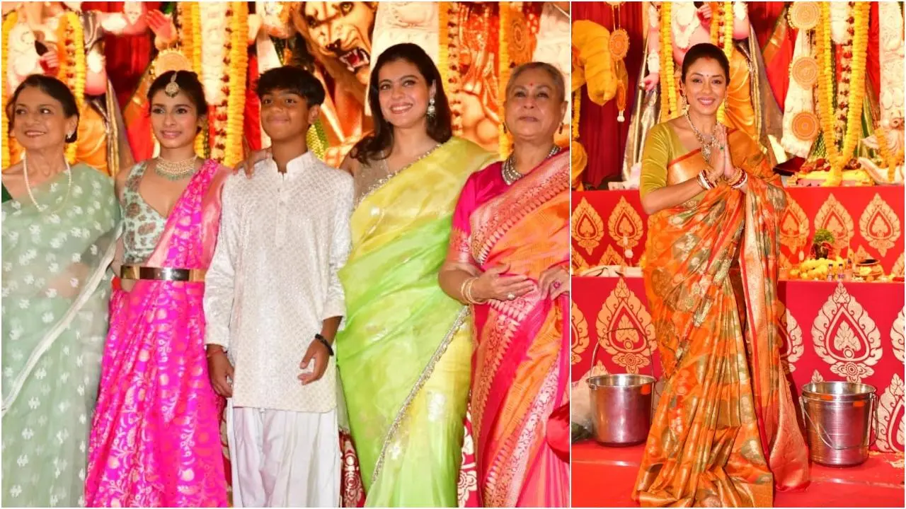 Kajol, Tanishaa, Tanuja, Jaya Bachchan and others at pandal for Durga Puja Kajol, Tanishaa, Tanuja, Jaya Bachchan and others at pandal for Durga Puja