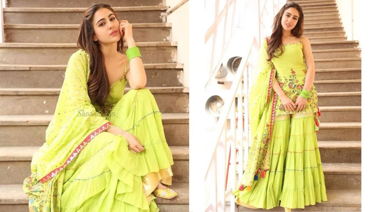 Lime green sharara
