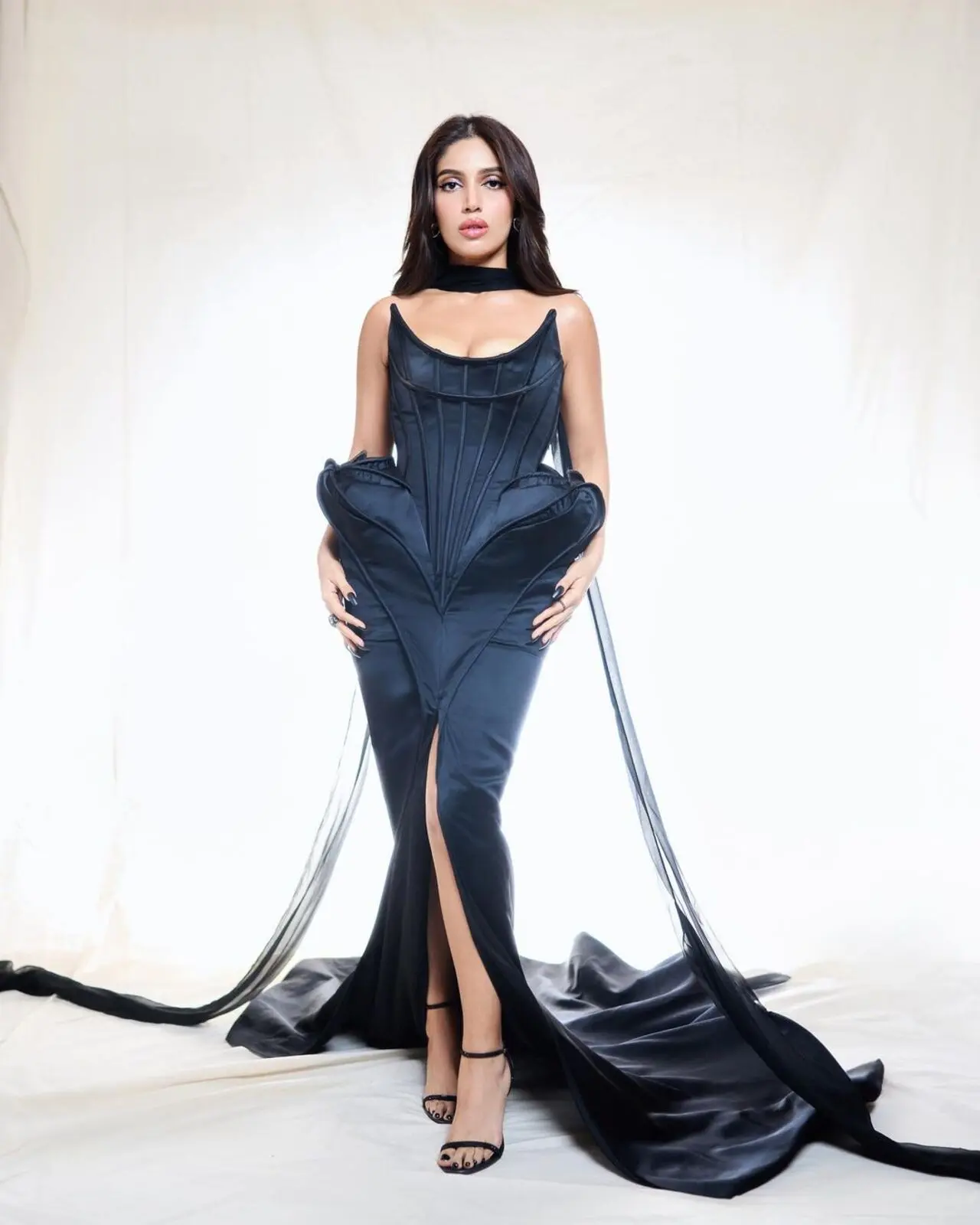 Bhumi Pednekar looked gorgeous in a black gown by Italian-Sri Lankan couturier Andrea Brocca