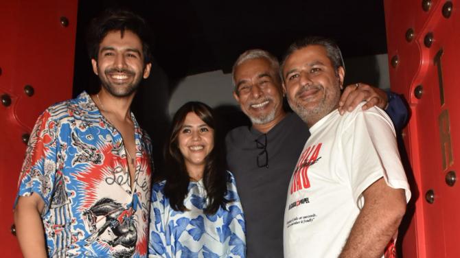 Kartik Aaryan and Alaya F snapped at the Freddy Wrap Up Party in Mumbai