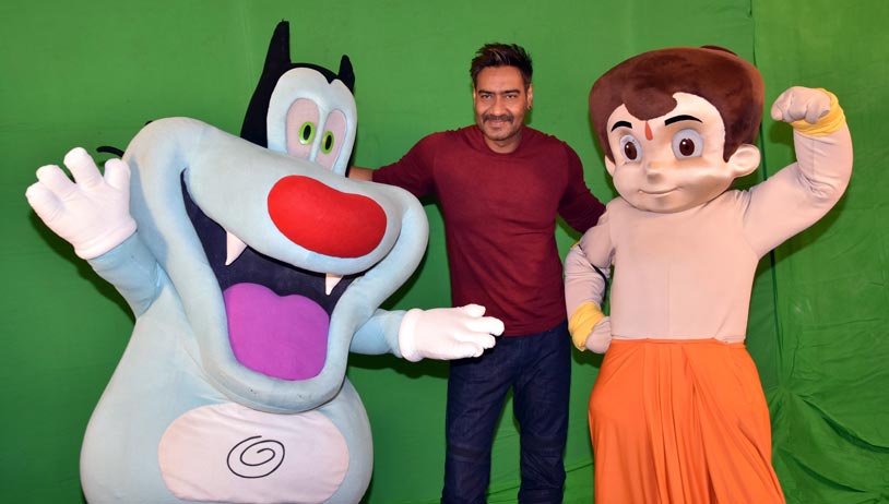 Team Golmaal Again Promote Film with Chhota Bheem and Oggy