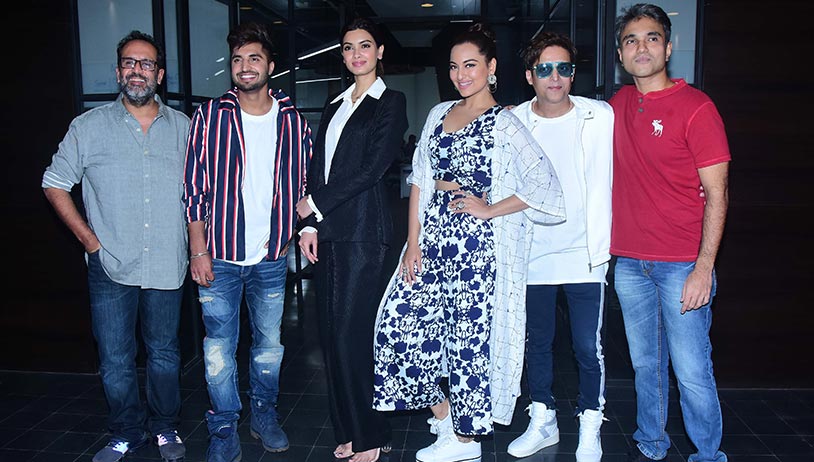 Team Happy Phirr Bhag Jayegi promote film at Eros office