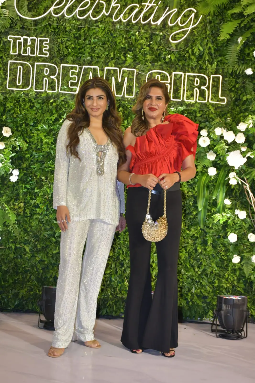 Raveena Tandon arrived looking like a shimmery goddess in her ensemble