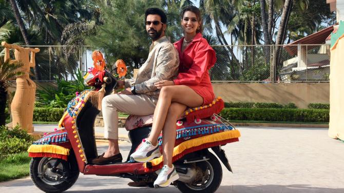 Kriti Sanon and Rajkummar Rao snapped during the promotions of Kamli from Hum Do Hamare Do