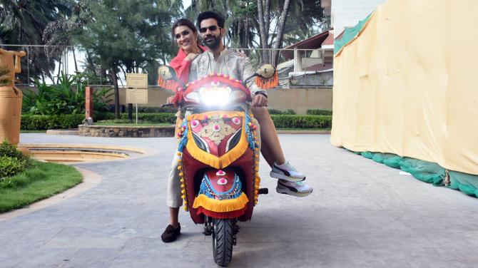 Kriti Sanon and Rajkummar Rao snapped during the promotions of Kamli from Hum Do Hamare Do