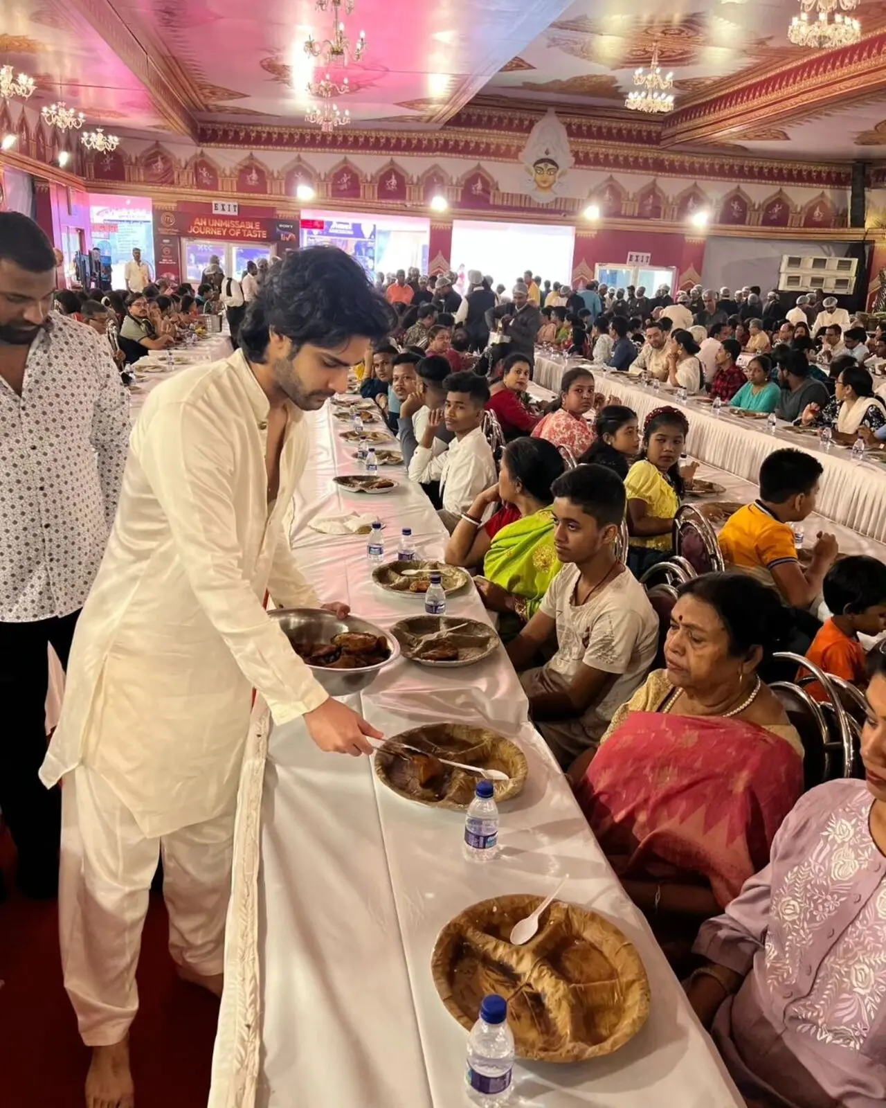"...a newbie @aamandevgan served and felt the power of the puja. So many people that I love were there and so many happy feelings all over. The pujo has ended for everyone else but we still have a just our thing so that feels a little better .. there is a feeling of sadness mixed with elation that it was a successful year and now it’s at an end.." added Kajol sharing a pic of her nephew Aaman