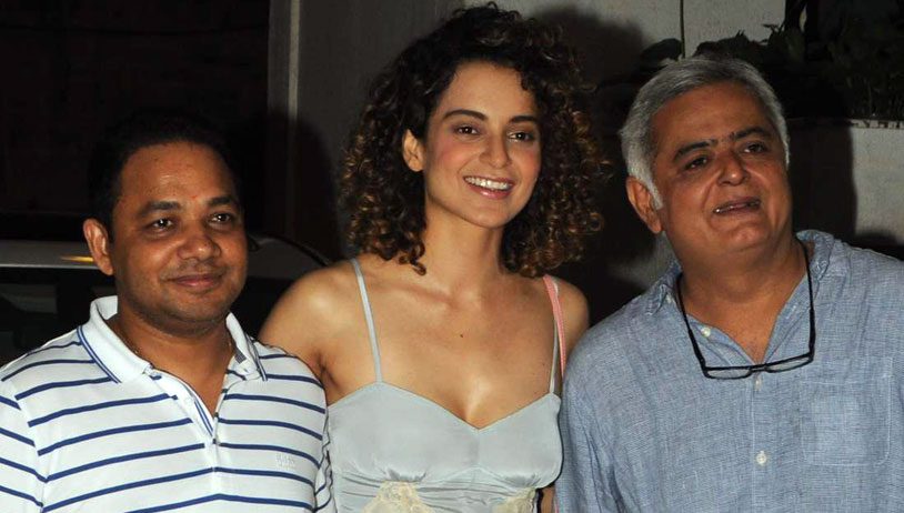 Kangana and director Hansal Mehta snapped at Simran Wrap Up Bash