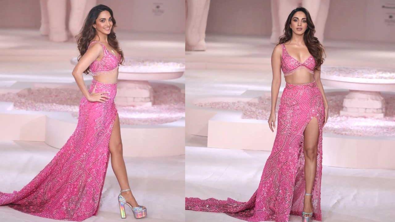 Kiara Advani Is Giving Barbiecore As She Walks The Ramp In Pink, Gets Kisses From Sidharth`s Mom